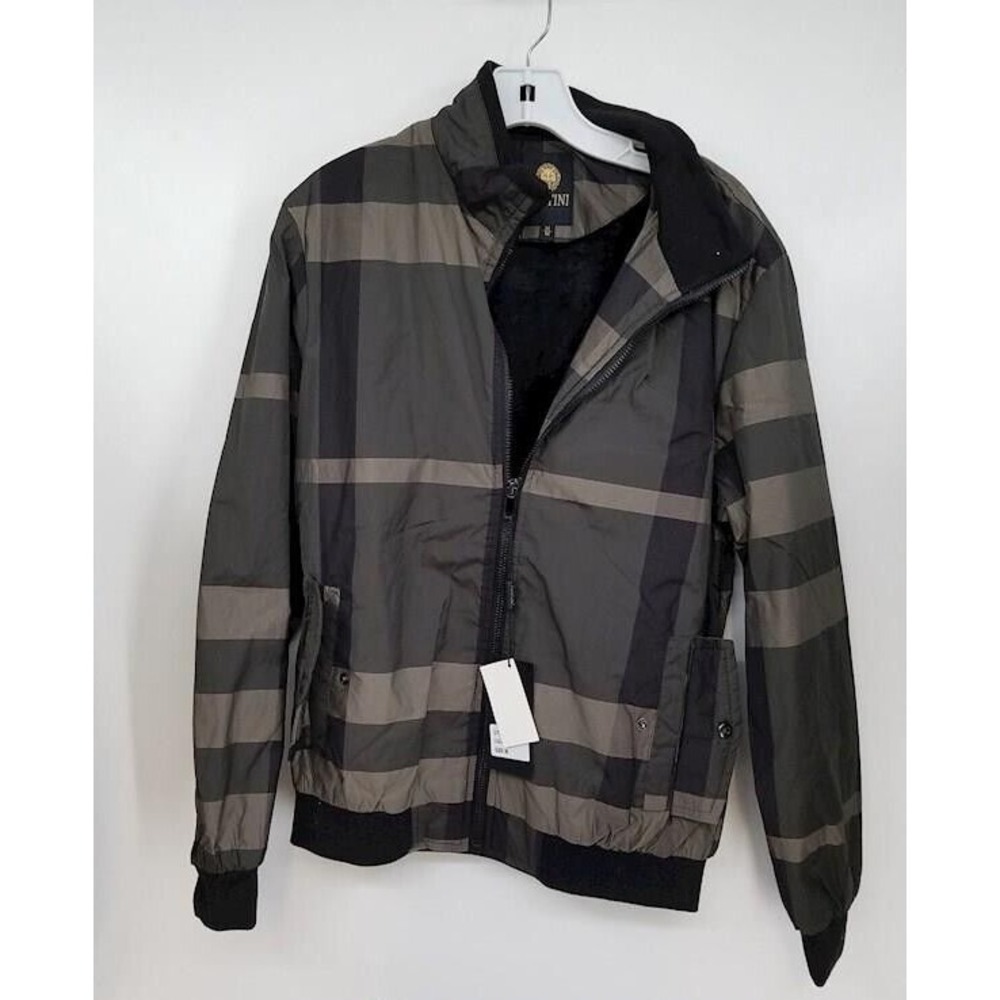 Platini Men's Multi Colored Green Plaid Bomber Jacket‎  (Medium) NWT
